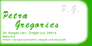 petra gregorics business card